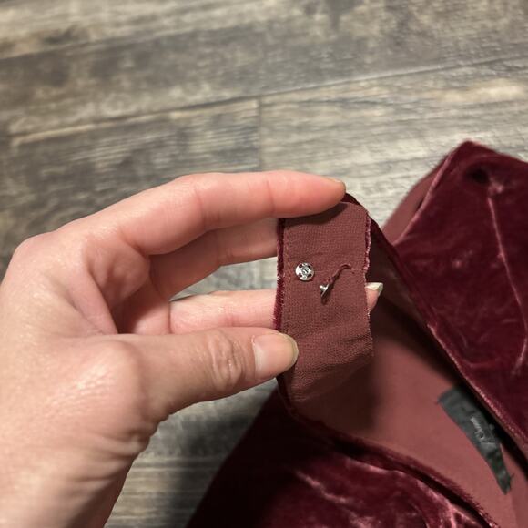 J Crew Womens Size 2 Velvet Sleeveless Tank Top Red Holiday Wine Preppy - Picture 4 of 6